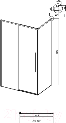 Душевая стенка Grossman Galaxy 90x195 / 200.K33.01.90.42.00