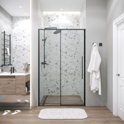 Душевая дверь Grossman Galaxy 140x195 / 100.K33.01.140.21.00 (черный матовый/стекло прозрачное)