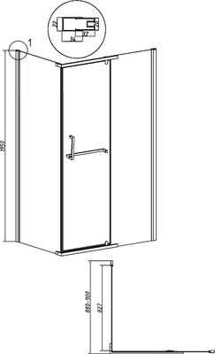 Душевая стенка Grossman Pragma 90x195 / 200.K33.03.90.21.00