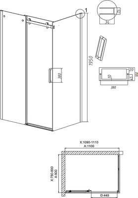 Душевой уголок Grossman Classic 110x80x195 / 120.K33.04.1180.42.00