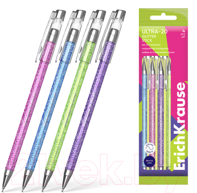 Набор шариковых ручек Erich Krause Ultra-20 Stick Glitter / 61033