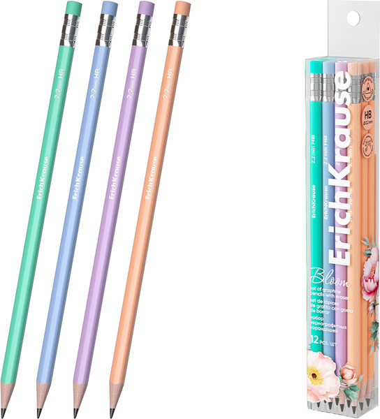 Набор простых карандашей Erich Krause Pastel Bloom / 60721