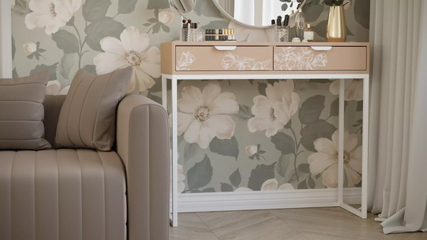 Консольный столик Импэкс Дрим (пудровый/белый)