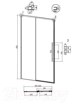 Душевая дверь Grossman Galaxy 100x195 / 100.K33.01.100.42.10