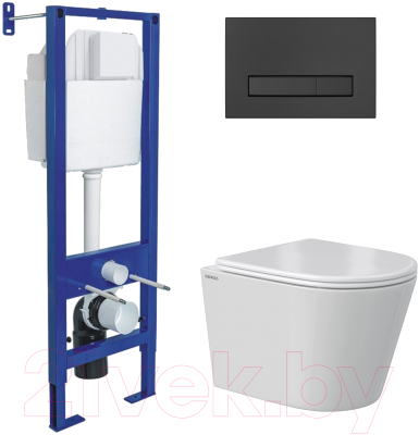 Унитаз подвесной с инсталляцией Berges Vita Rimless / 043382 - фото