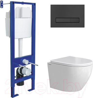 Унитаз подвесной с инсталляцией Berges Okus Rimless / 043393 - фото