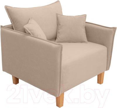 Кресло мягкое KRONES Демос (велюр бежевый) - фото