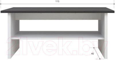 Журнальный столик Black Red White Порто LAW/115