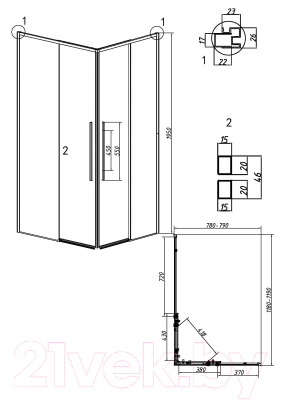 Душевой уголок Grossman Galaxy 120x80x195 / 300.K33.01.1280.32.00