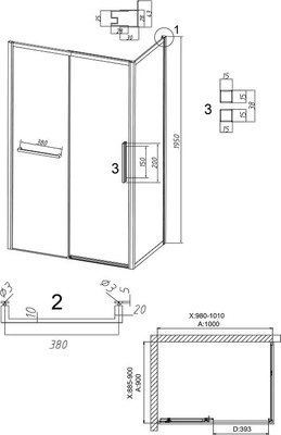 Душевой уголок Grossman Style 100x90x195 / 120.K33.05.1090.21.00