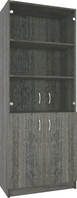 Стеллаж МДК СЛШ5 широкий с 2 дверьми и стеклом 780x386x2000 - фото