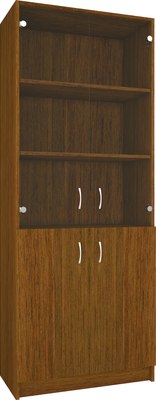 Стеллаж МДК СЛШ5 широкий с 2 дверьми и стеклом 780x386x2000 - фото