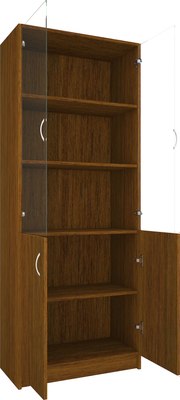 Стеллаж МДК СЛШ5 широкий с 2 дверьми и стеклом 780x386x2000