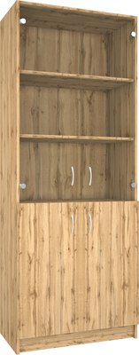 Стеллаж МДК СЛШ5 широкий с 2 дверьми и стеклом 780x386x2000 - фото