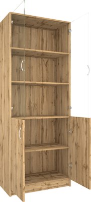 Стеллаж МДК СЛШ5 широкий с 2 дверьми и стеклом 780x386x2000