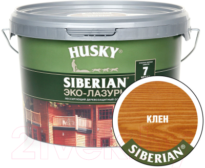 Лазурь для древесины Husky Siberian Эко-Лазурь Полуматовая