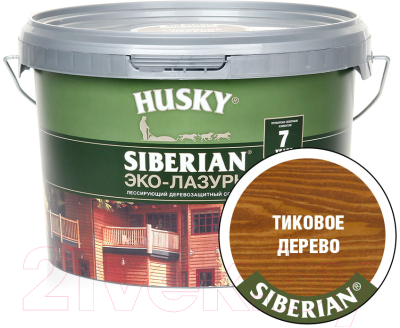 Лазурь для древесины Husky Siberian Эко-Лазурь Полуматовая