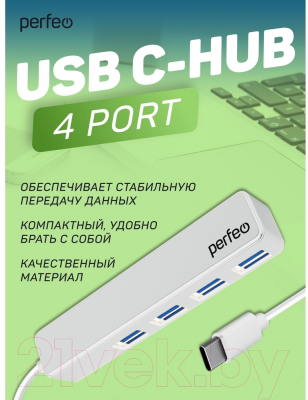 USB-хаб Perfeo 4 Port C-HUB / PF-H039