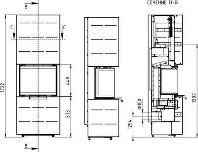 Печь-камин Мета-бел Селена АОТ 7.0-01
