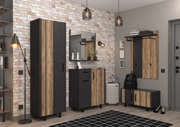 Тумба для обуви Black Red White Otis KOM2D