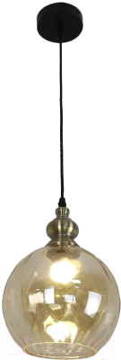 Потолочный светильник Estares Zar One R 1xE27-200x1050-BLACK/GOLD/CLEAR-220-IP20 - фото