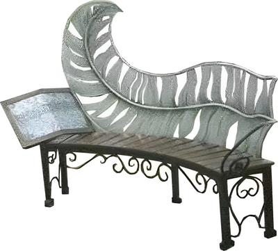 Скамья садовая Saniji Перо С1 1800x450x850 - фото