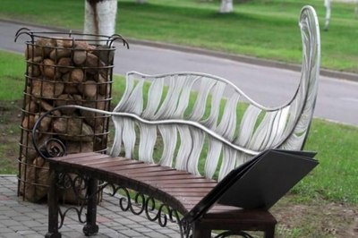 Скамья садовая Saniji Перо С1 1800x450x850