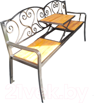 Скамья садовая Saniji Со столиком С34 1700x400x750 - фото