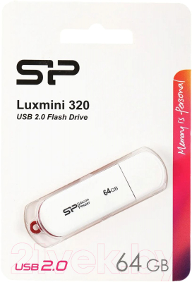 USB flash накопитель Silicon Power LuxMini 320 64GB (SP064GBUF2320V1W)
