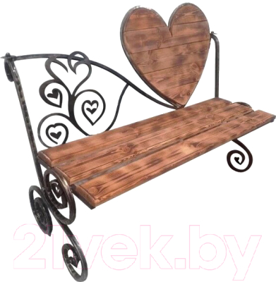 Скамья садовая Saniji Сердце С51 1600x400x900 - фото