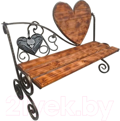 Скамья садовая Saniji Сердце С55 1600x450x950 - фото