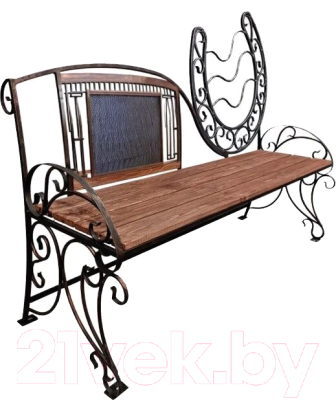 Скамья садовая Saniji С подковой С63 1600x400x900 - фото
