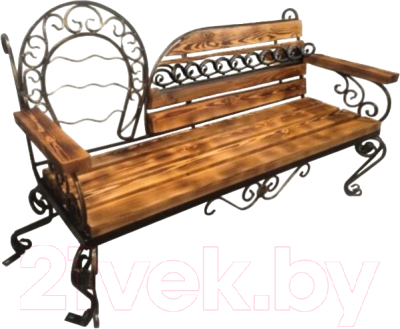 Скамья садовая Saniji С подковой С64 1500x400x800 - фото