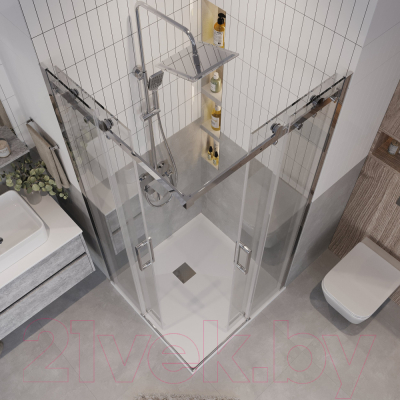 Душевой уголок Grossman Classic 100x100x195 / 300.K33.04.1010.10.00 (хром/прозрачное стекло)