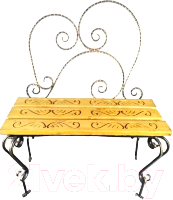 Скамья садовая Saniji Завиток С76 1000x400x1000 - фото