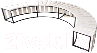 Скамья садовая Saniji Полукруглая Улыбка С98 2500x500x450 - фото