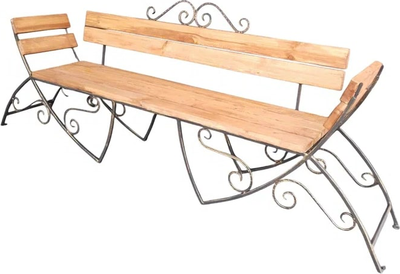 Скамья садовая Saniji Улыбка С102 2300x500x700 - фото