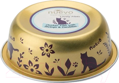 Влажный корм для кошек Nuevo С кур. филе, креветками, одуванчиком и льняным маслом / 95305 - фото