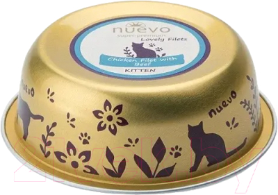 Влажный корм для кошек Nuevo С куриным филе, говядиной и льняным маслом / 95300 - фото