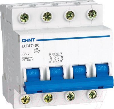 Выключатель автоматический Chint DZ47-60 4P 16A 4.5kA C / 187980 - фото