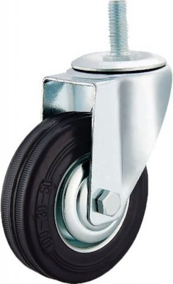 Колесо для тележки складской TOR Поворотное SCt 93 75мм резина с болтом (N) / 1045342 - фото