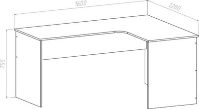 Письменный стол МДК СПУ-Л угловой 1600x1200x755
