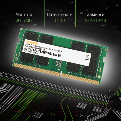 Оперативная память DDR4 Digma DGMAS42666032D