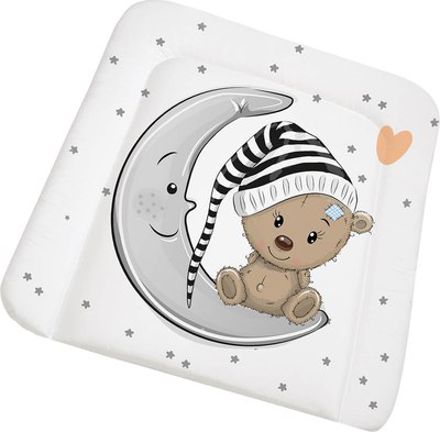 Пеленальный матрас Boom Baby Мишка на луне 65x55 / BB/ПН-08 - фото