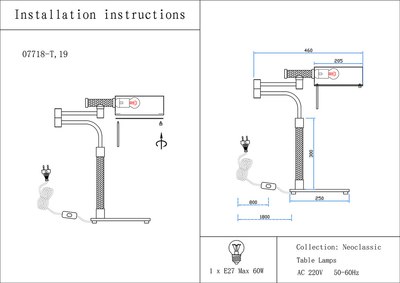 Настольная лампа Kinklight Джиона 07718-T.19