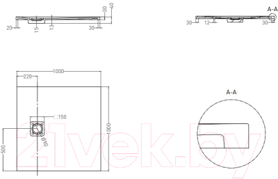 Душевой поддон Salini Oasi 120324M