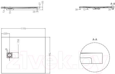 Душевой поддон Salini Oasi 120325M