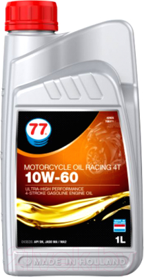 Моторное масло 77 Lubricants Motorcycle Oil Racing 4T 10W-60 / 708271 - фото