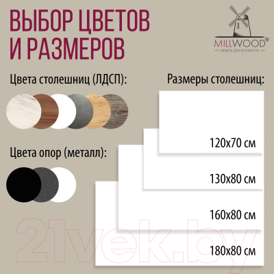 Обеденный стол Millwood Уэльс 180x80x75