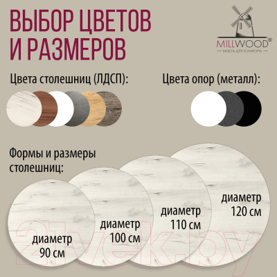 Обеденный стол Millwood Шанхай Л18 D90